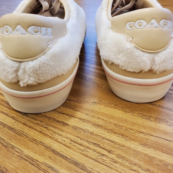 Coach Citysole Shearling Sneakers Size 8.5 White Cream - Picture 6 of 10
